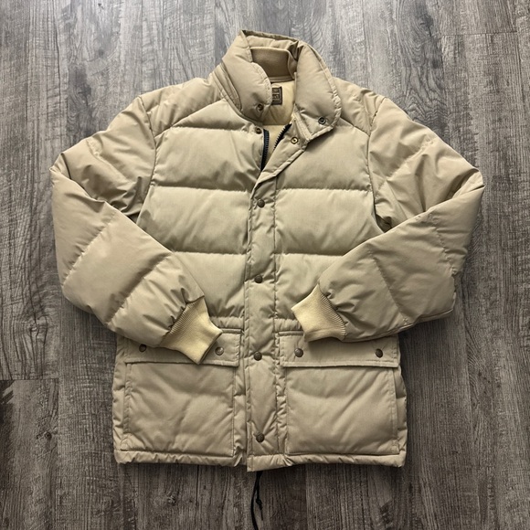 Vintage 80s Eddie Bauer Goose Down Puffer Jacket Tan